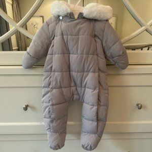 Gray Jacadi Baby Snowsuit 6 Months